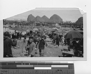 A scene near a bridge at Guilin, China, 1935