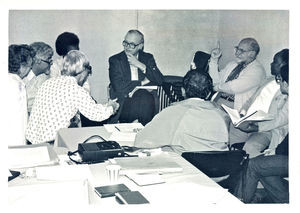 WACC Central Committee meeting in Vancouver, August 1978. The picture shows at group discussion