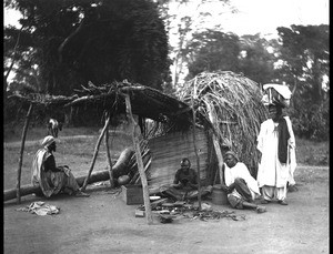 A Hausa's workshop for making shoes