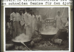 Preparing the meal for the wedding