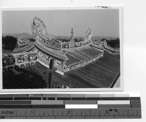 Roof detail of the Maryknoll Seminary in Meixien, China, 1929