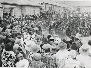 Crowd gathered to celebrate the installation of the new paramount chief of the Bassoutos Moshoeshoe II