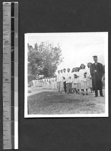 Commencement procession at Fukien Christian University, Fuzhou, Fujian, China, 1948