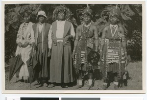 African women in European or in traditional clothing, South Africa