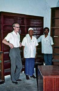 DMS Bookshop, Crater, Aden during renovation. Local manager Mubarak Ibrahim in the middle and S