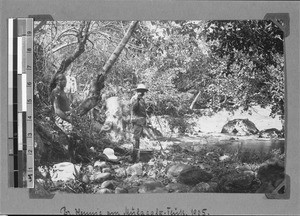 Missionary Hennig at Mulagala River, Nyasa, Tanzania, 1905