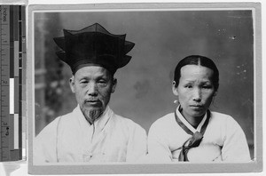 A noble's headgear and better half, Korea, ca. 1920-1940