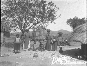 African people in a village near Kouroulene, South Africa, ca. 1896-1911