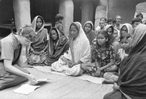 Bangladesh Lutheran Church/BLC. DSM Missionary Anni Schrøder participating in a women's meeting