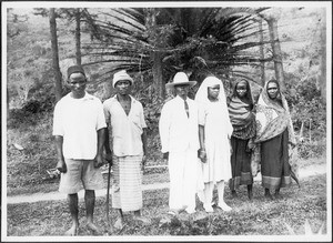 Bridal couple with witnesses, Tanzania, ca. 1927-1938