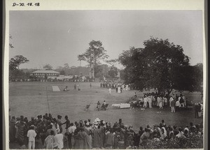 Government sports-ground in Kumase, mission trading post behind