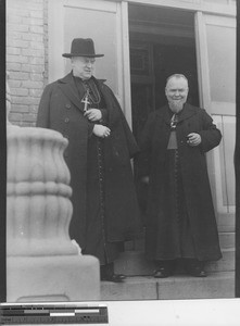 Bp. Gaspais and Msgr. Lane at Fushun, China, 1938