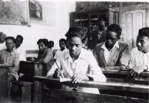 Teacher training school, class of C.E.S.D., in Antananarivo, Madagascar