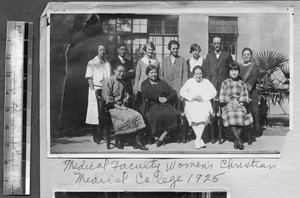 Medical faculty of Women's Christian Medical College, Shanghai, China, ca.1925