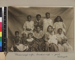 Group portrait of female members of mission, Kalaigolo, Papua New Guinea, ca.1908-1910