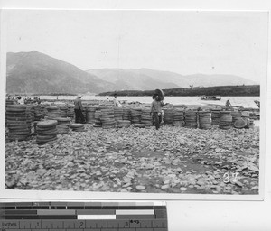 Bean cakes at Fushun, China, 1937