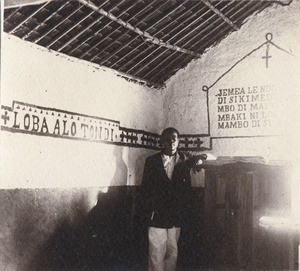 Siegfried Ekonyole in his church of Bonabe, in Cameroon