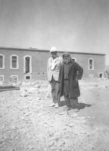 Dr. Fox Maule and Abu Abdullah outside the hospital in Nebk