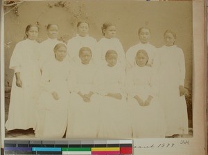 Confirmants from Antsahamanitra Girls' School, Antananarivo, Madagascar, 1899