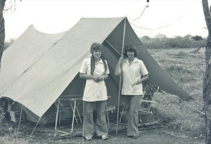 Ethiopia, The Bale Province. The Nurses, Helene Olesen (right) and Lisbeth Andreasen in front o