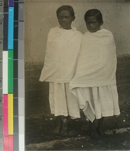 Two Malagasy children, Mangarivotra, Ambohipiantrana, Antsirabe, Madagascar, 1917-02-11