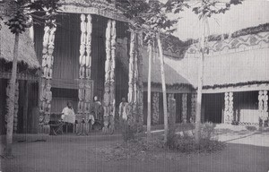 King Njoya in front of the reception hall in Foumban, Cameroon