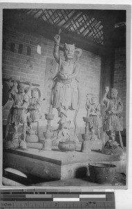 Statues at pagan temple at Guanzhou, China