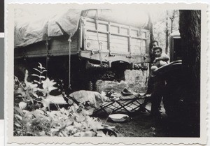 Paulo Lombardo and his truck, Ethiopia, 1952