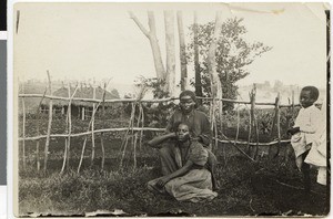 Ethiopian women braiding hair, Ethiopia