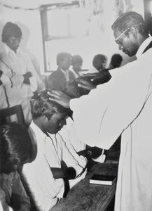 BNELC, Bangladesh, December 1982. Church service with confirmation at the CLTS Boy's Hostel in