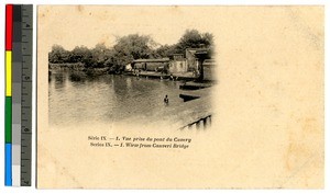 People swimming in a river, India, ca.1920-1940