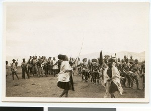 Girls and women dancing at a Zulu wedding, Pomeroy, South Africa