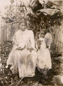 Malagasy woman with a girl, in Madagascar