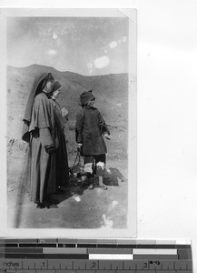 Two Maryknoll Sisters visiting at Dongshi, China, 1939