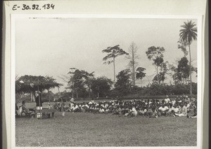 A service on the sports field of our school in Fiango, a suburb of Kumba