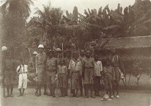 M. Nouvelon with boyscouts, in Cameroon