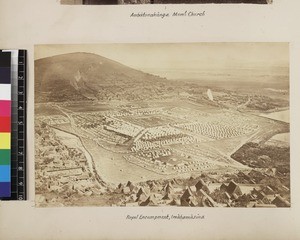 Distant view of Royal Encampment, Imahamasina, Madagascar ca. 1870