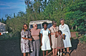 Danish missionaries in Tanzania. Gudrun Larsen, Anna Stubkjær Borg, and others