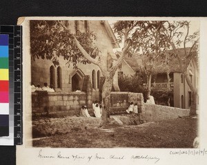 Church and mission house, Ambohipotsy, Madagascar, ca. 1900