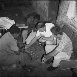 Rev. Jacques Maury attending an evening gathering with Georges Kelly (AAC team)