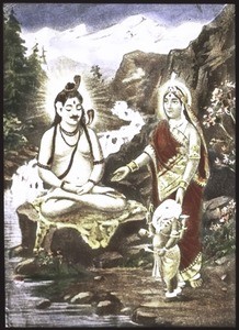 Shiva mit Parvati u. Ganesha