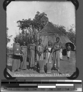 Grain-pounding Wanamwezi-women, Tanzania