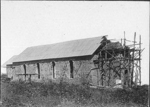 Construction of the church tower, Mamba, Tanzania, ca.1900-1914