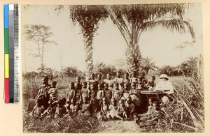 Mrs. Ramseyer with mission children, Abetifi, Ghana, ca.1885-1895