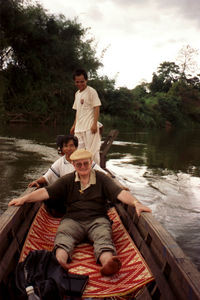 General Secretary Harald Nielsen and missionary Wagang sailing on the Mekong River close to Rat