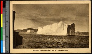 Iceberg floating on calm water, Canada, ca.1920-1940