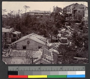 Buildings damaged by a typhoon, Shantou, Guangdong, China, 1922