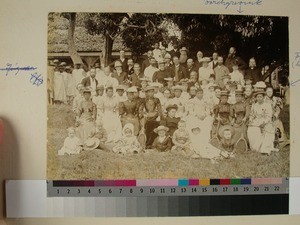 Queen Ranavalona III with guests at Mahazoarivo, Antananarivo, Madagascar, 1895