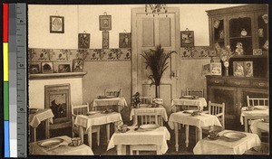 Nursery dining room at the Hospital for Europeans, Lubumbashi, Congo, ca.1920-1940