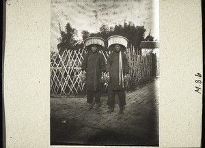 Chinese women with sun-hats